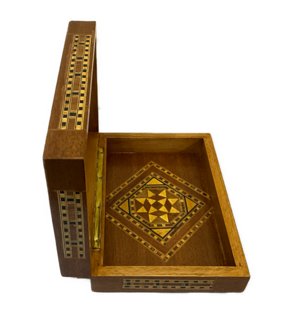 Handmade Wooden Jewelry Box Wood Trinket Storage Wood Box Marquetry Mosaic Inlay