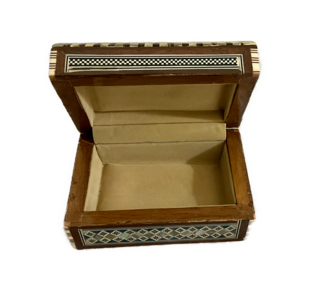 Handmade Wooden Jewelry Box Wood Trinket Storage Wood Box Mother of Pearl Inlay