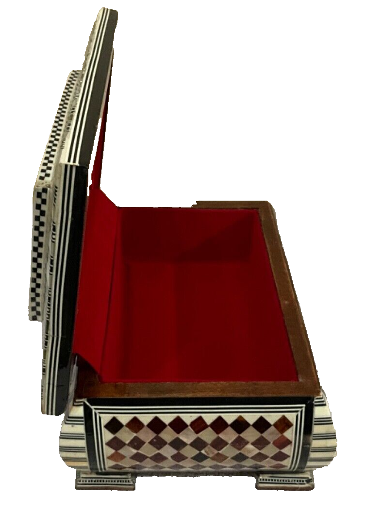 Handmade Wooden Jewelry Box Wood Trinket Storage Wood Box Mother of Pearl Inlay