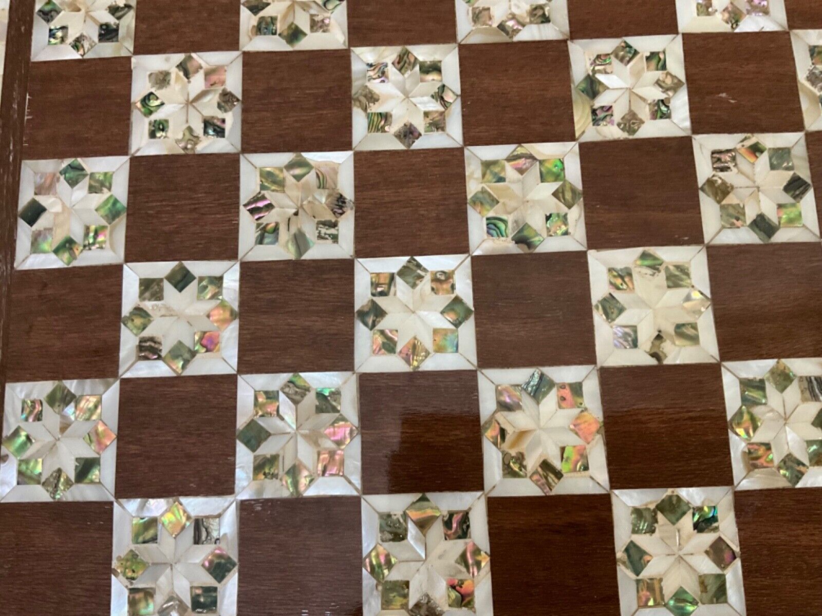 Handmade Wooden Chess Board, Wood Chess Board, Game Board, Mother of Pearl Inlay