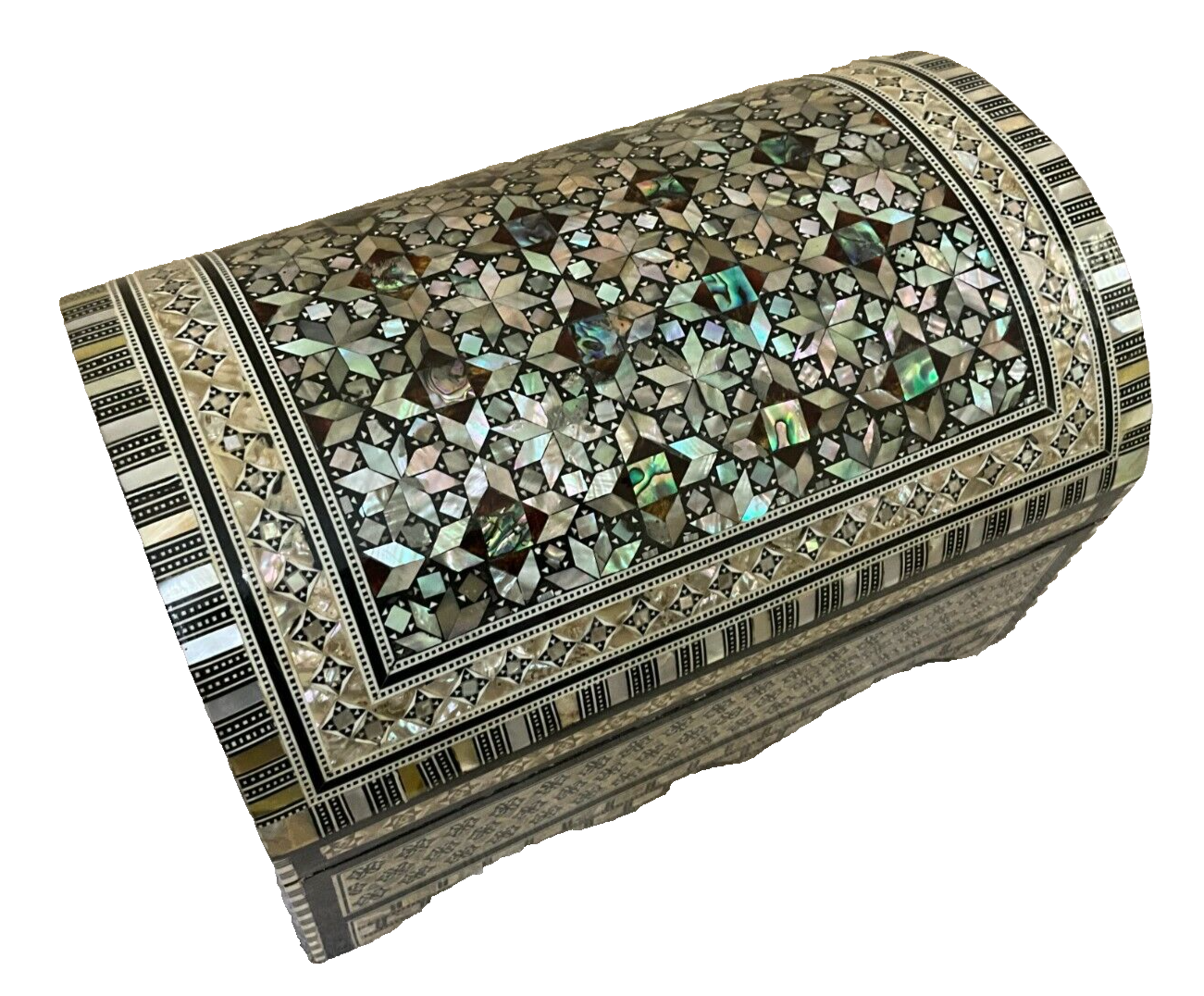 Handmade Wooden Jewelry Box Wood Trinket Storage Wood Box Mother of Pearl Inlay