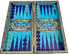 Handmade, Wooden Backgammon Board, Chess Board, Mother of Pearl, Gemstone Inlay