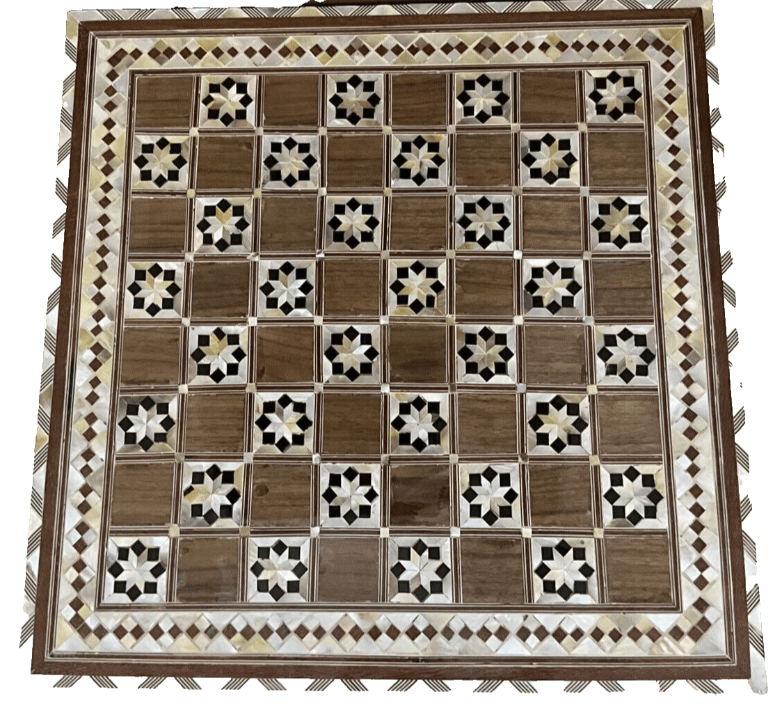 Handmade Mother of Pearl Chess Board – Egyptian Inlay Art - Laila Hand Made Gifts
