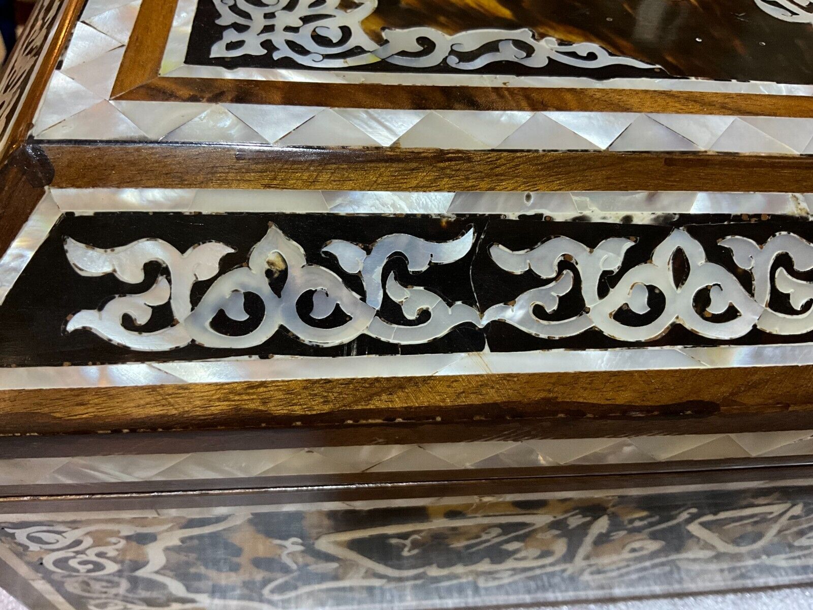 Handmade Wooden Jewelry Box Wood Trinket Storage Wood Box Mother of Pearl Inlay