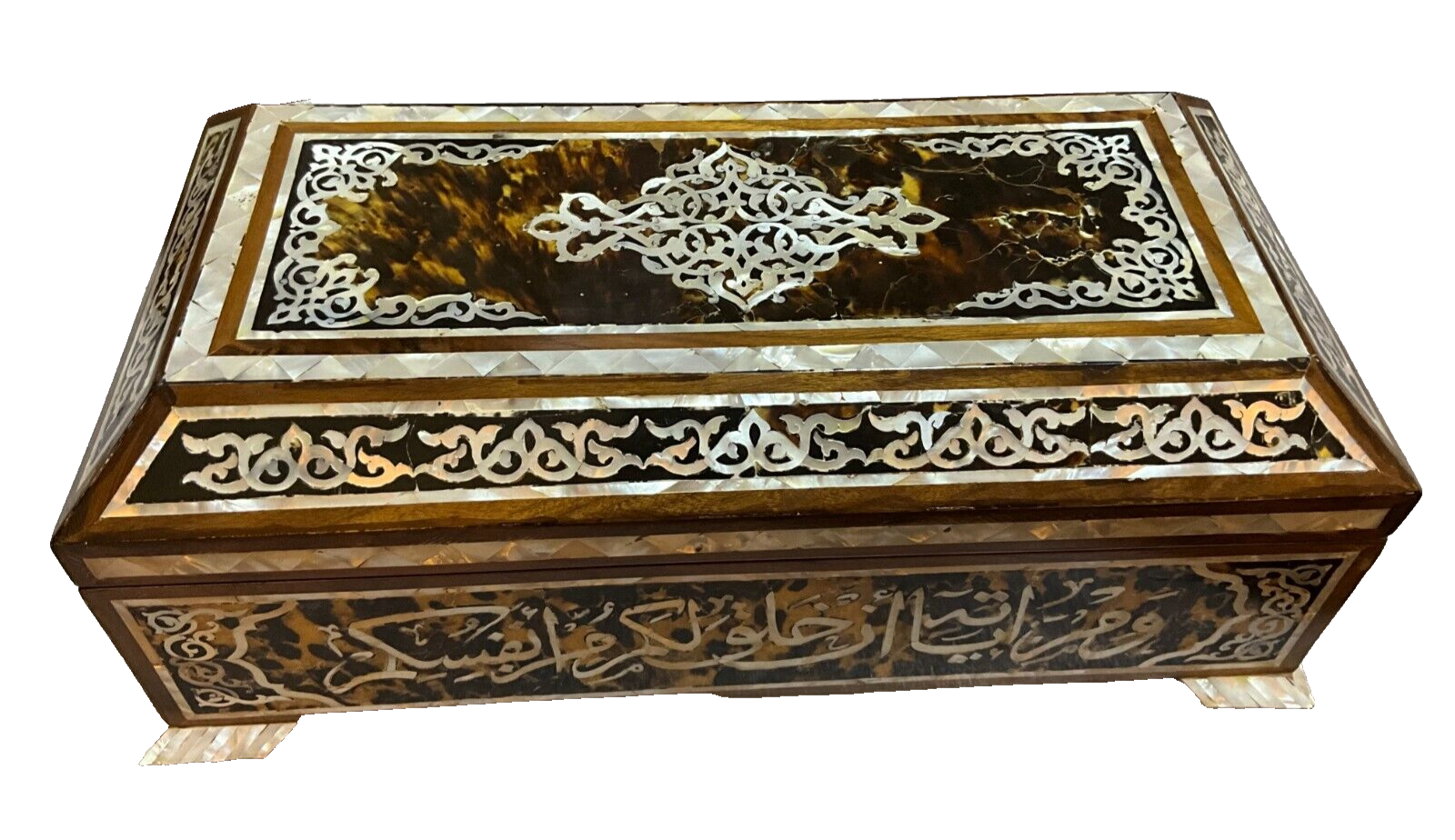 Handmade Wooden Jewelry Box Wood Trinket Storage Wood Box Mother of Pearl Inlay