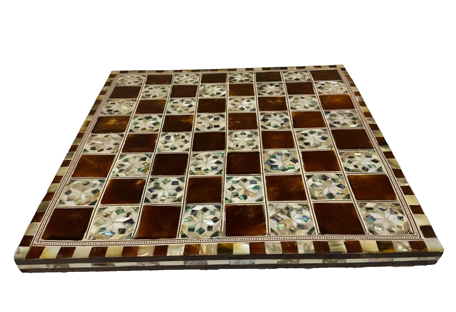 Handmade, Wooden Chess Board, Chess Board, Board Game, Mother of Pearl Inlay 12"