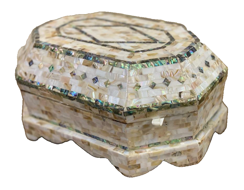 Handmade Wooden Jewelry Box Wood Trinket Storage Wood Box Mother of Pearl Inlay