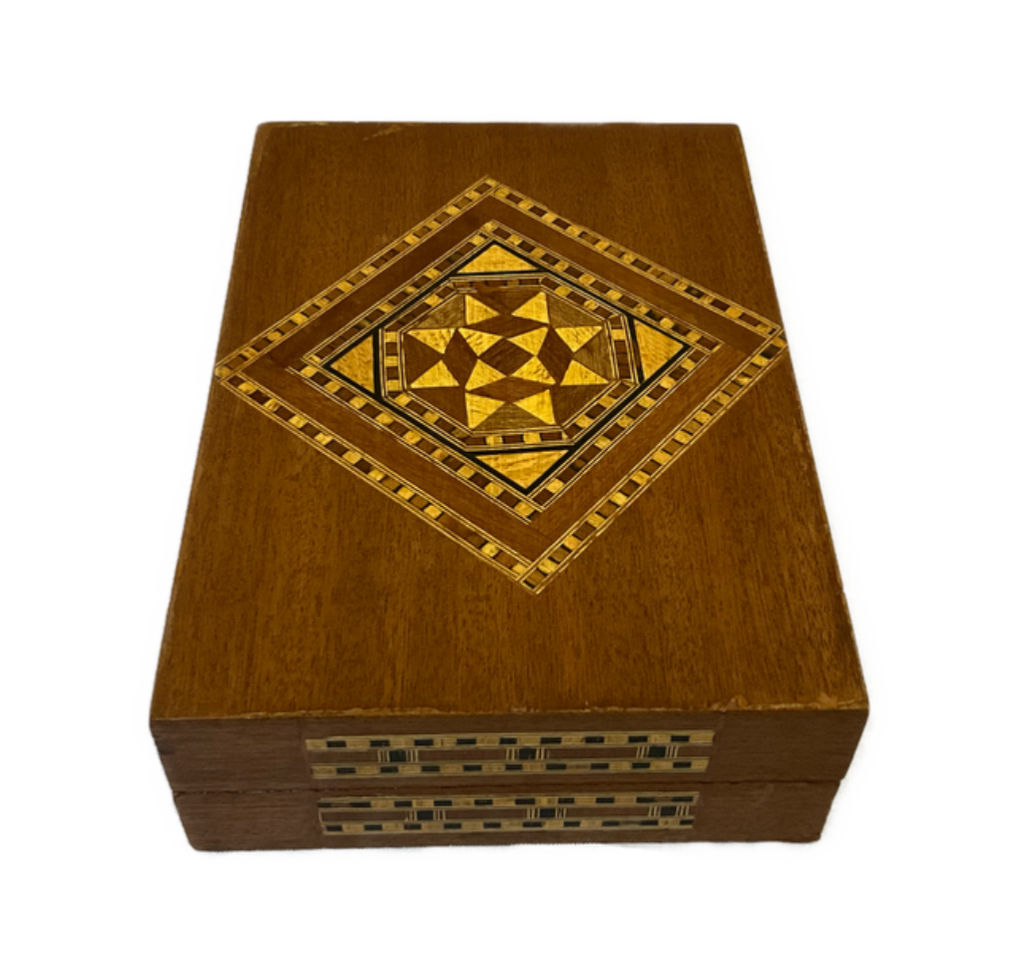 Handmade Wooden Jewelry Box Wood Trinket Storage Wood Box Marquetry Mosaic Inlay