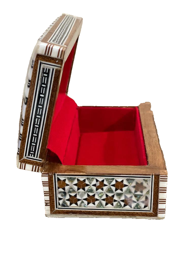Handmade Wooden Jewelry Box Wood Trinket Storage Wood Box Mother of Pearl Inlay