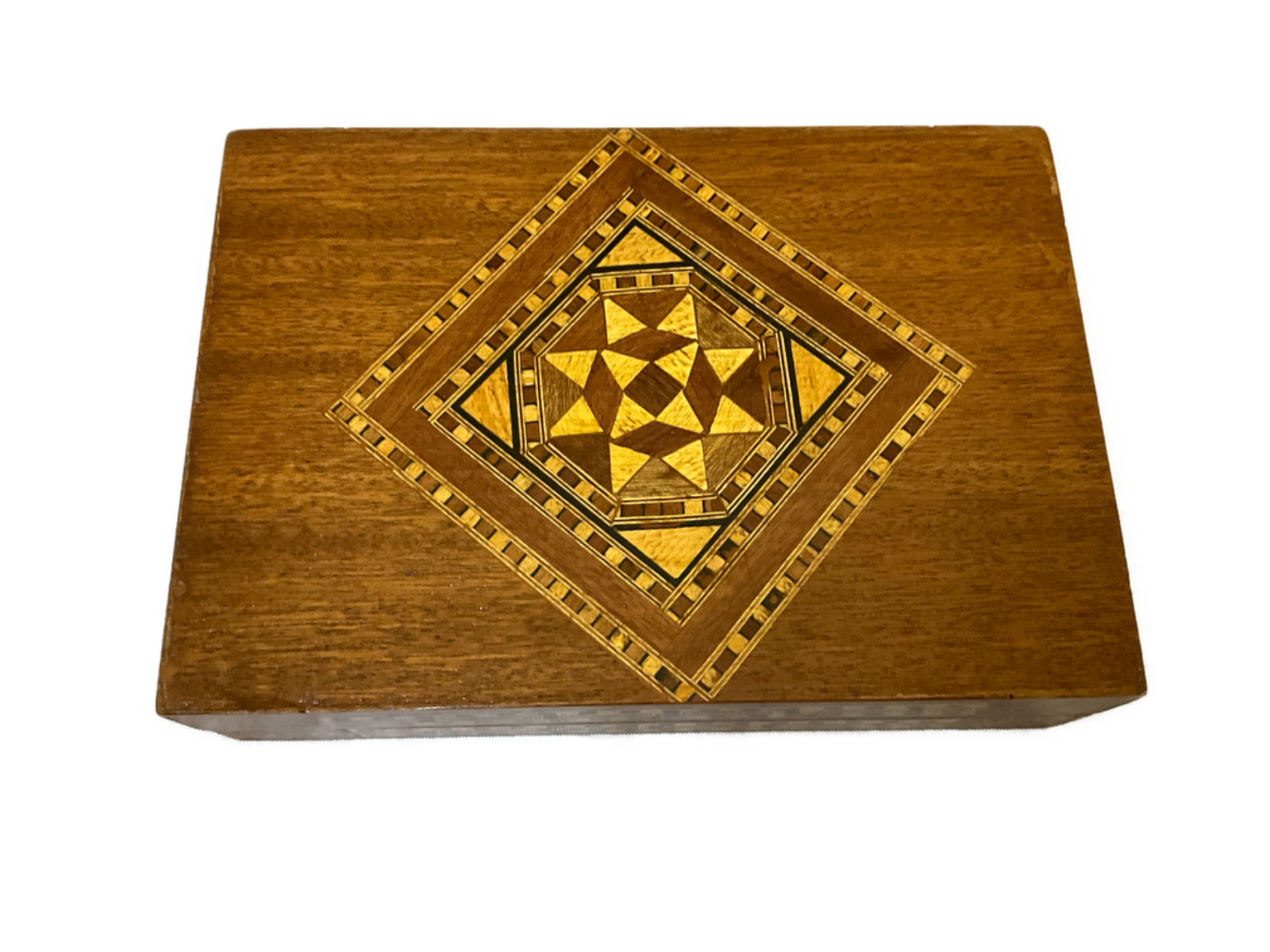 Handmade Wooden Jewelry Box Wood Trinket Storage Wood Box Marquetry Mosaic Inlay