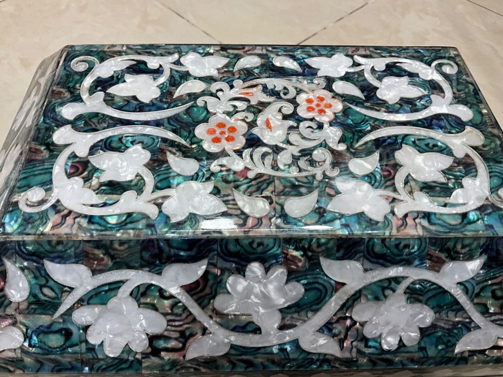Handmade Wooden Jewelry Box Wood Trinket Storage Wood Box Mother of Pearl Inlay