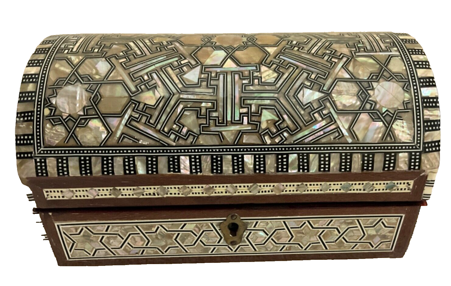 Handmade Wooden Jewelry Box Wood Trinket Storage Wood Box Mother of Pearl Inlay