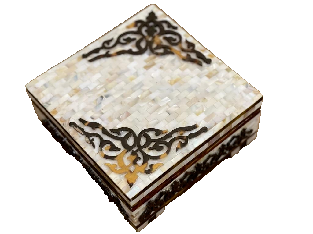 Handmade Wooden Jewelry Box Wood Trinket Storage Wood Box Mother of Pearl Inlay