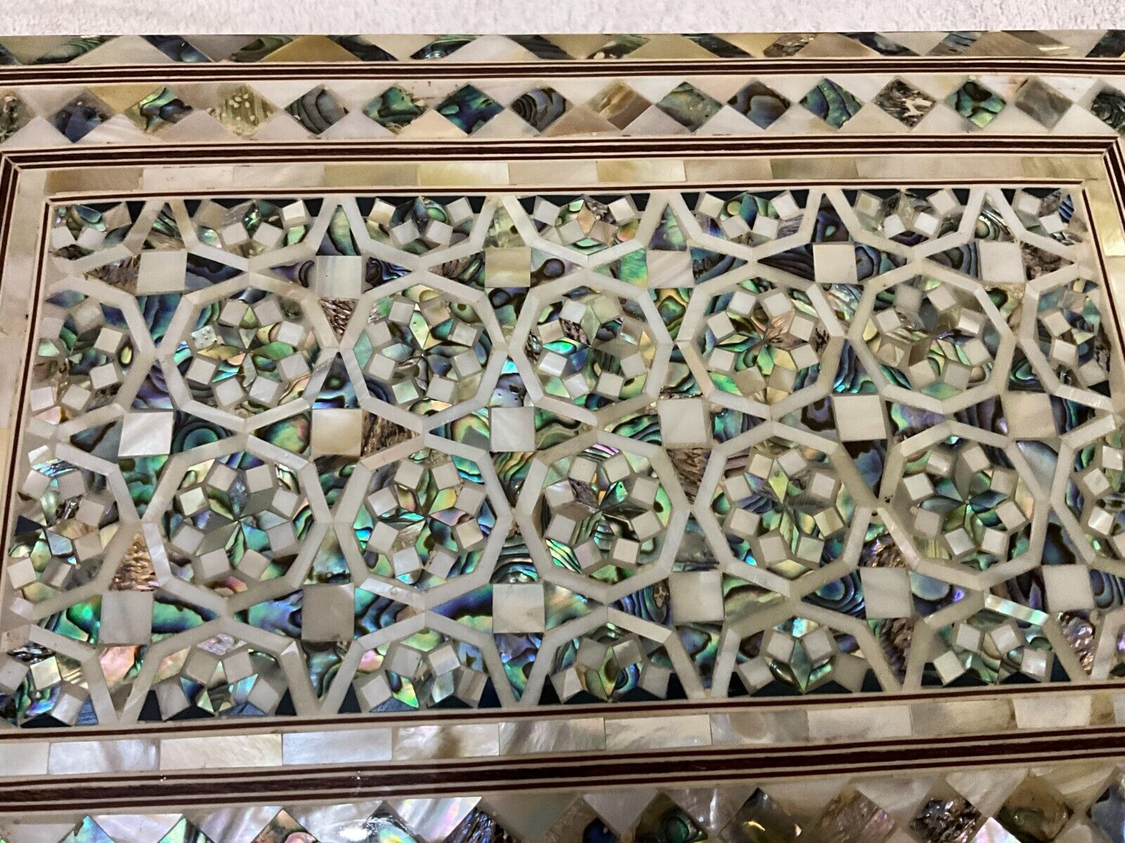 Handmade Wooden Jewelry Box Wood Trinket Storage Wood Box Mother of Pearl Inlay