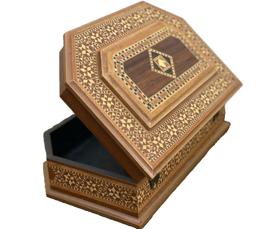 Handmade Wooden  Box Wood Jewelry Box Storage Wooden Box Marquetry Mosaic Inlay