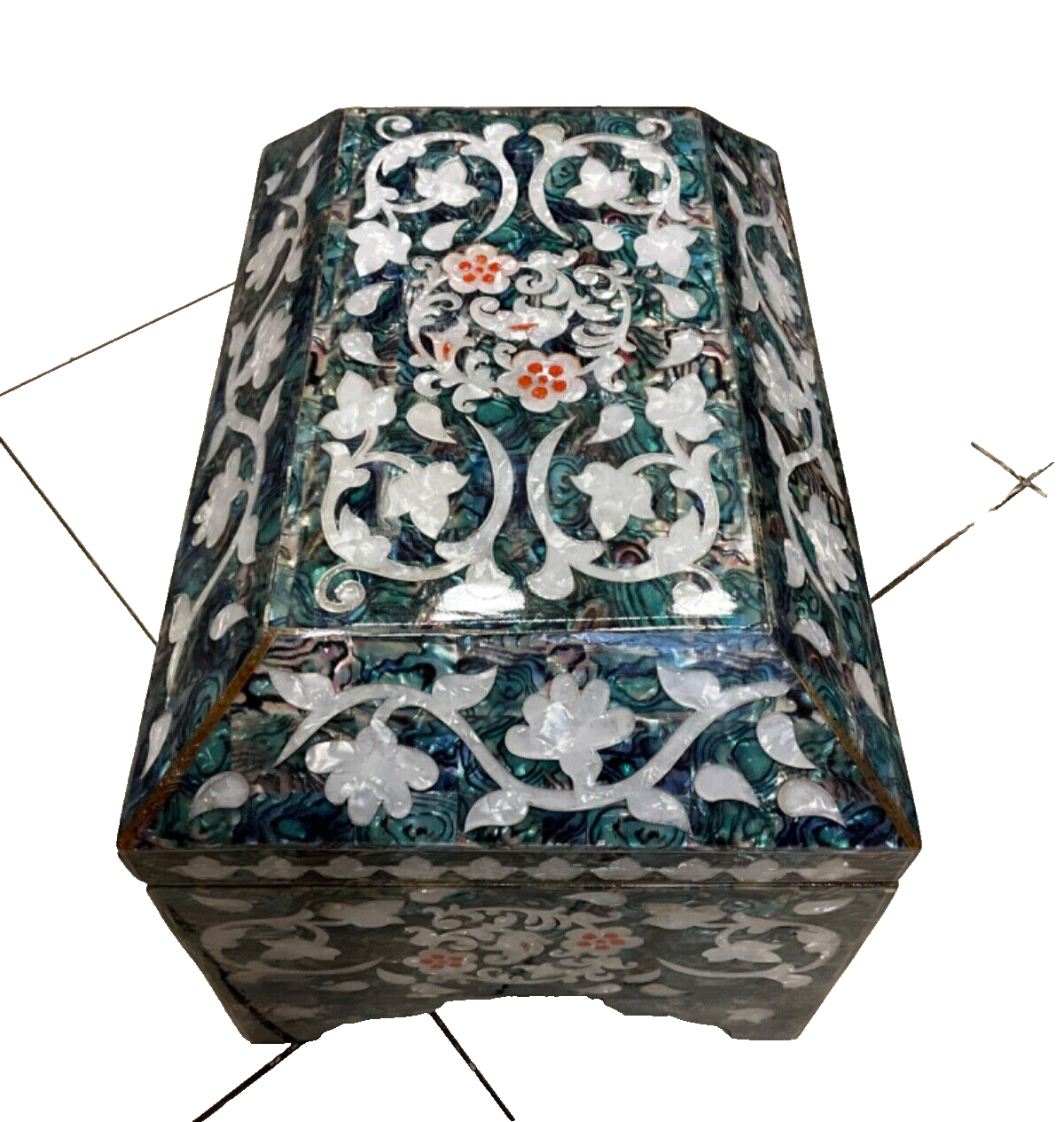 Handmade Wooden Jewelry Box Wood Trinket Storage Wood Box Mother of Pearl Inlay