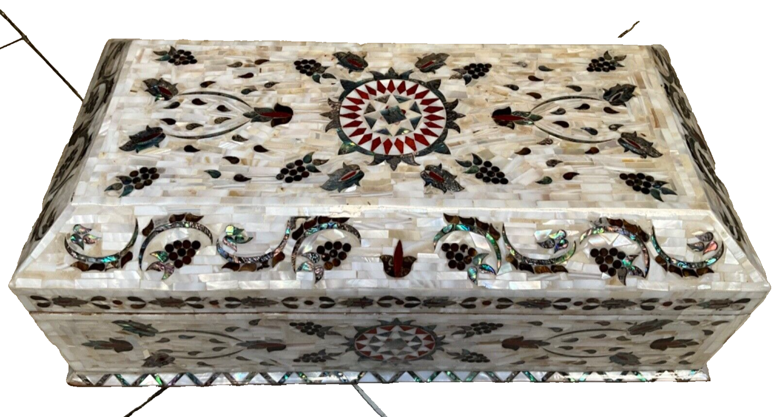 Handmade Wooden Jewelry Box Wood Trinket Storage Wood Box Mother of Pearl Inlay
