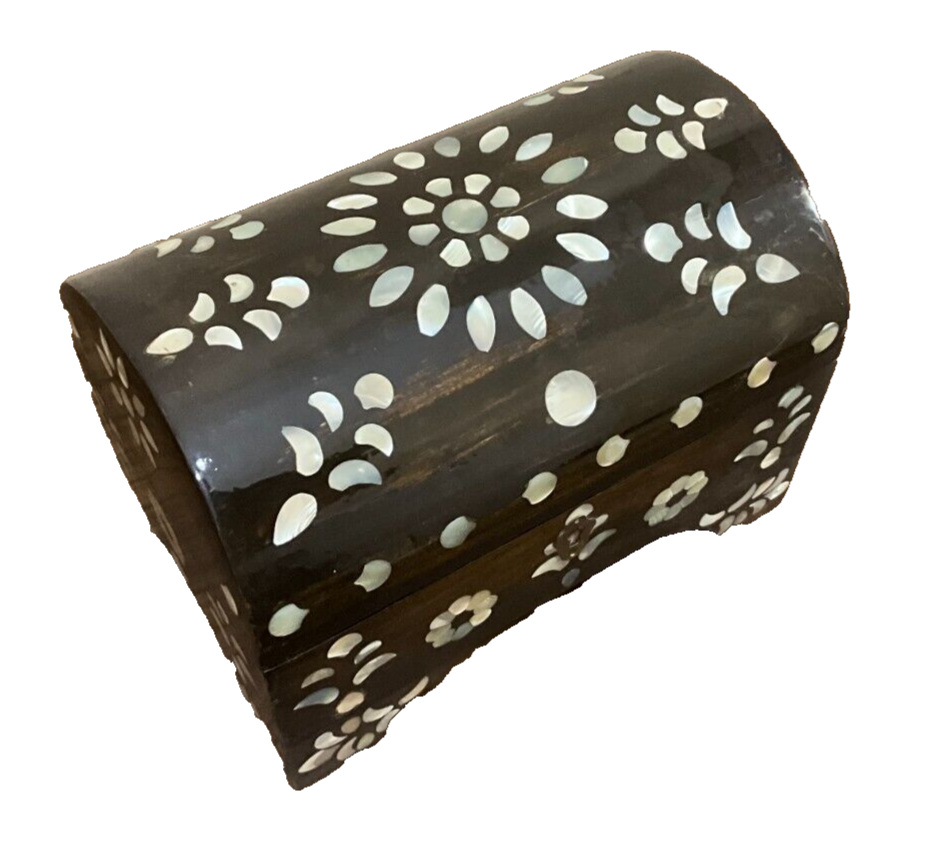Handmade Wooden Jewelry Box Wood Trinket Storage Wood Box Mother of Pearl Inlay