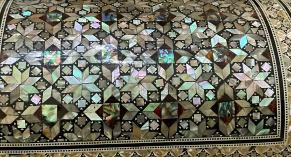 Handmade Wooden Jewelry Box Wood Trinket Storage Wood Box Mother of Pearl Inlay