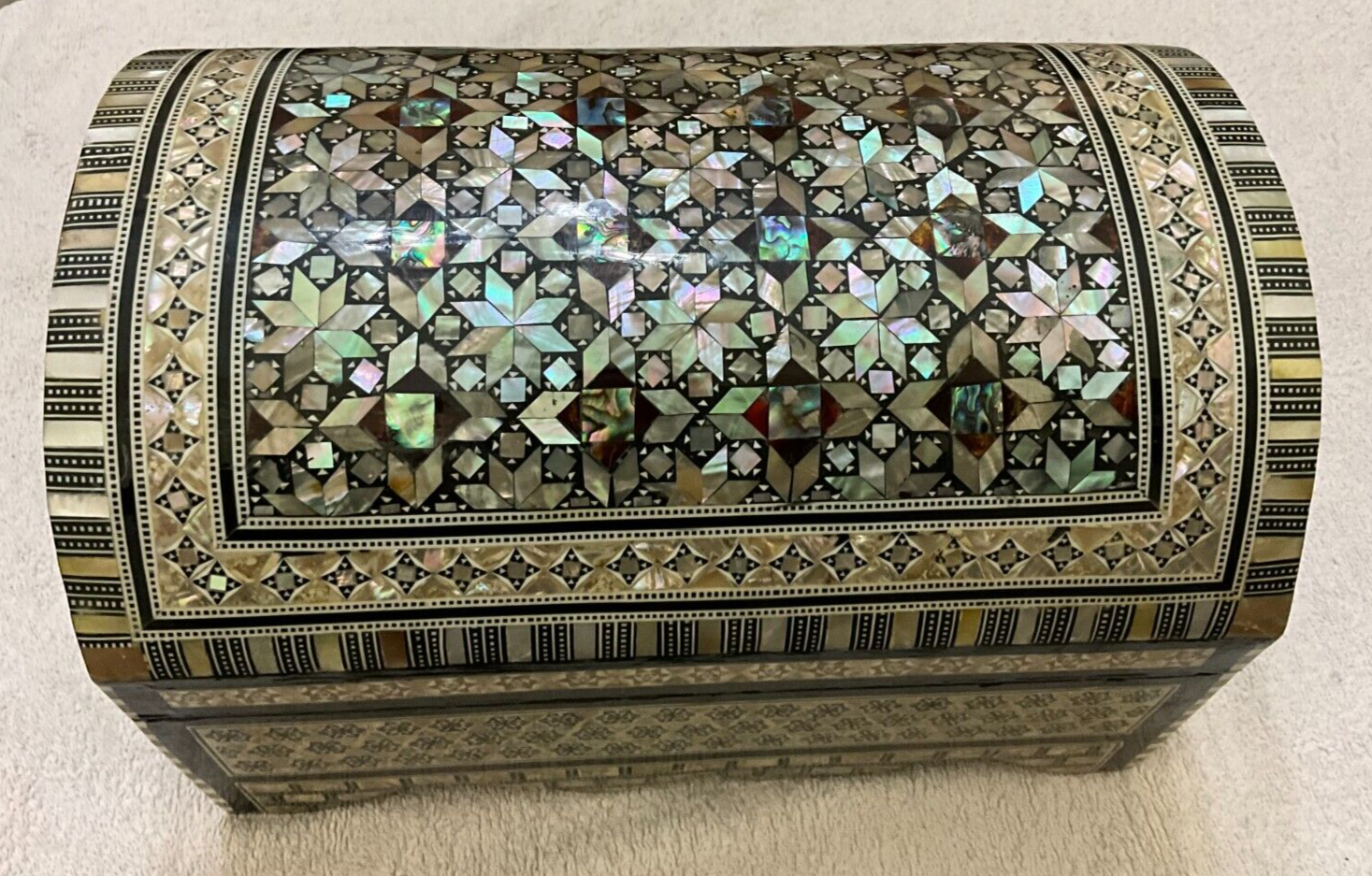 Handmade Wooden Jewelry Box Wood Trinket Storage Wood Box Mother of Pearl Inlay