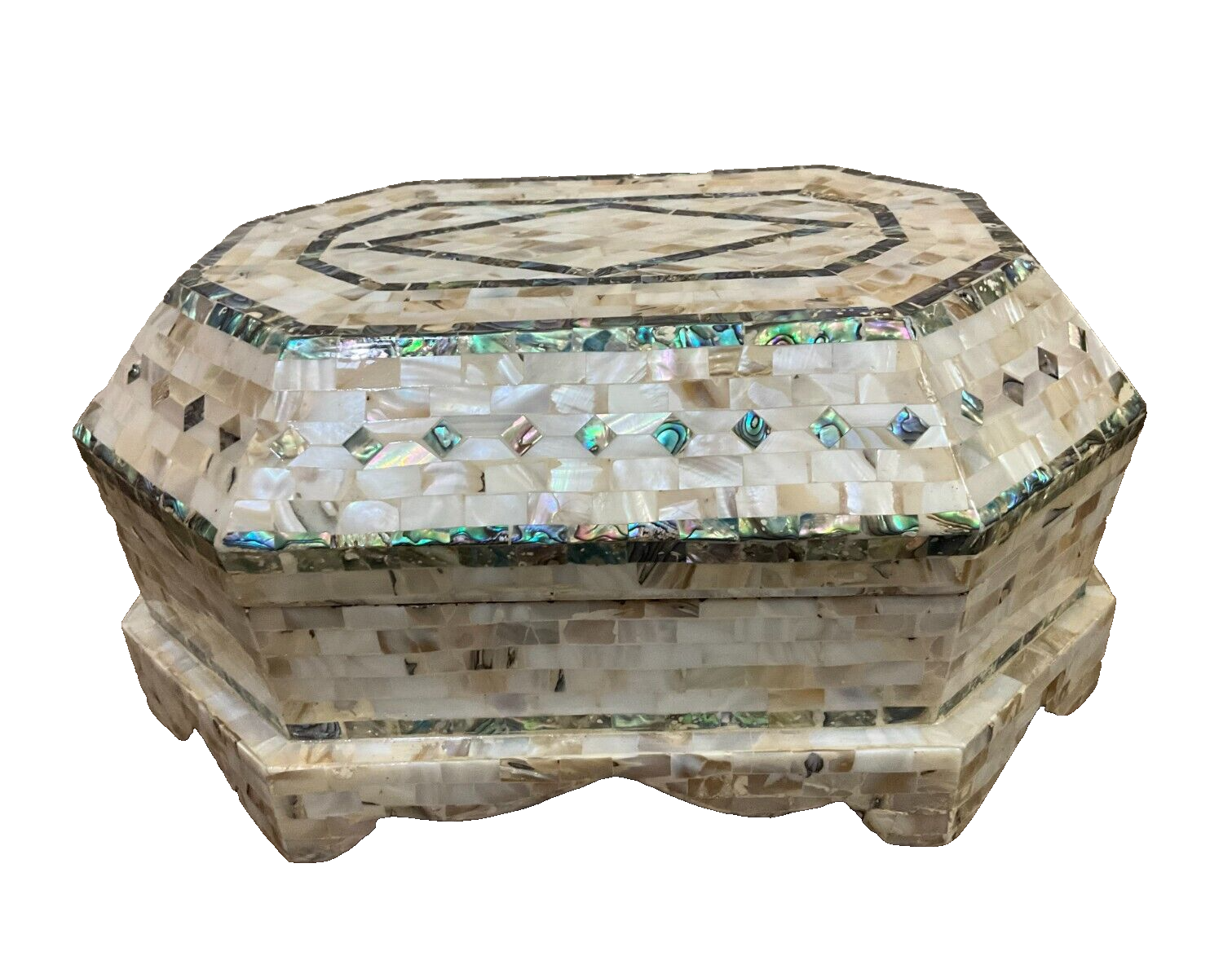 Handmade Wooden Jewelry Box Wood Trinket Storage Wood Box Mother of Pearl Inlay
