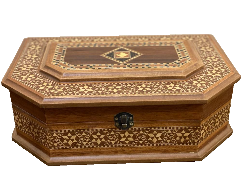 Handmade Wooden  Box Wood Jewelry Box Storage Wooden Box Marquetry Mosaic Inlay