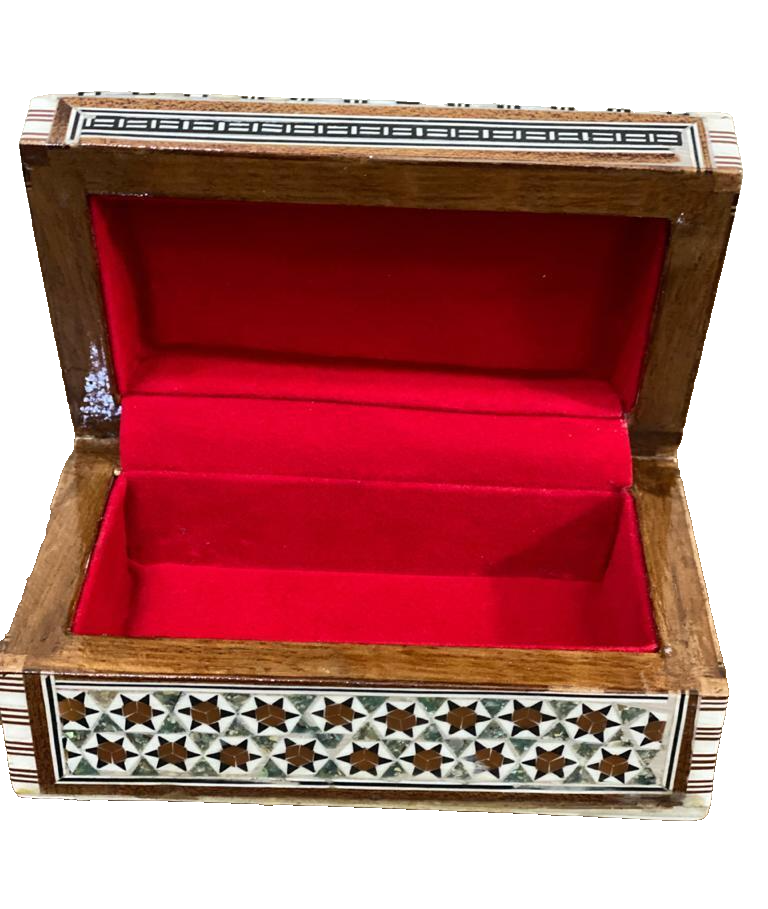 Handmade Wooden Jewelry Box Wood Trinket Storage Wood Box Mother of Pearl Inlay