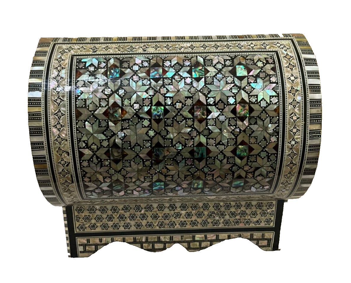Handmade Wooden Jewelry Box Wood Trinket Storage Wood Box Mother of Pearl Inlay