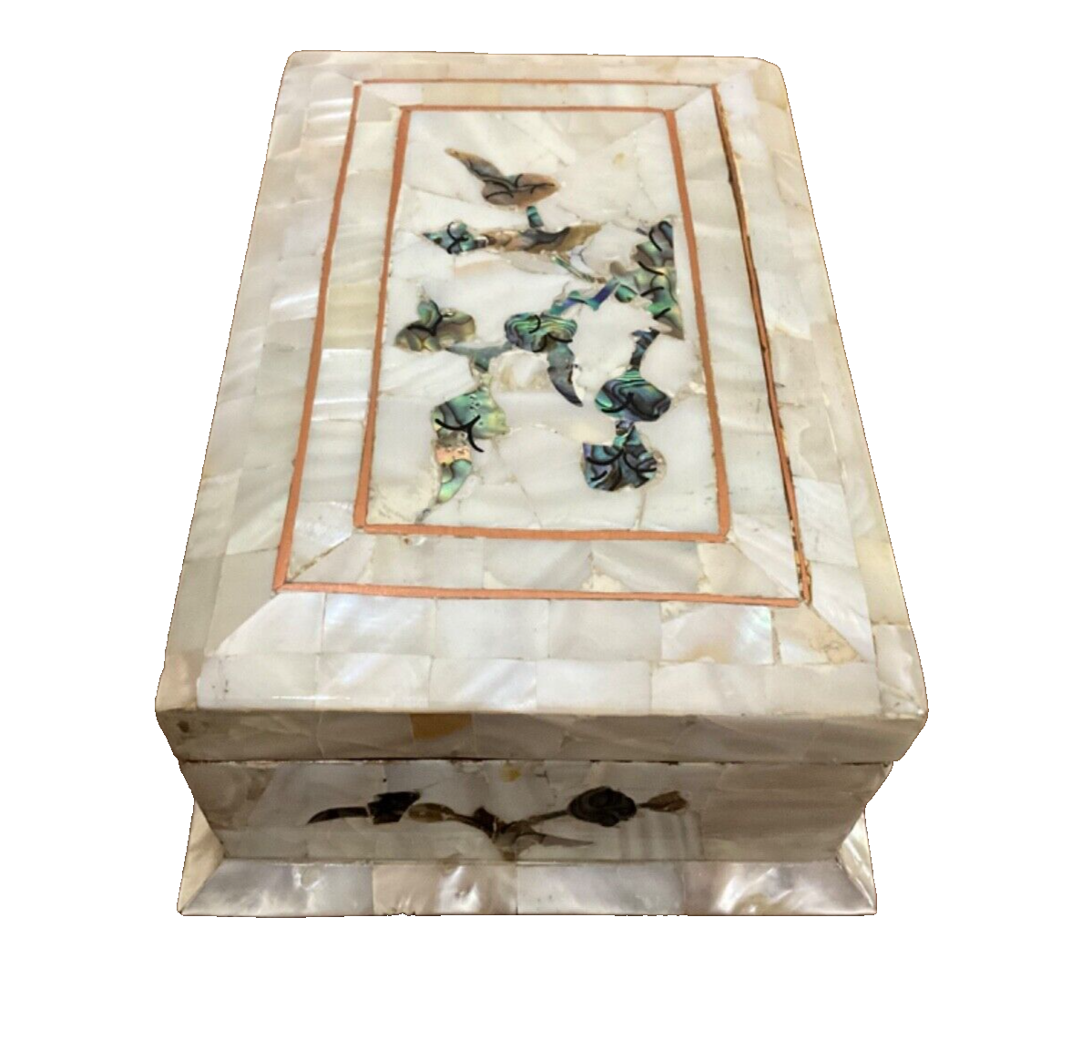 Handmade Wooden Jewelry Box Wood Trinket Storage Wood Box Mother of Pearl Inlay
