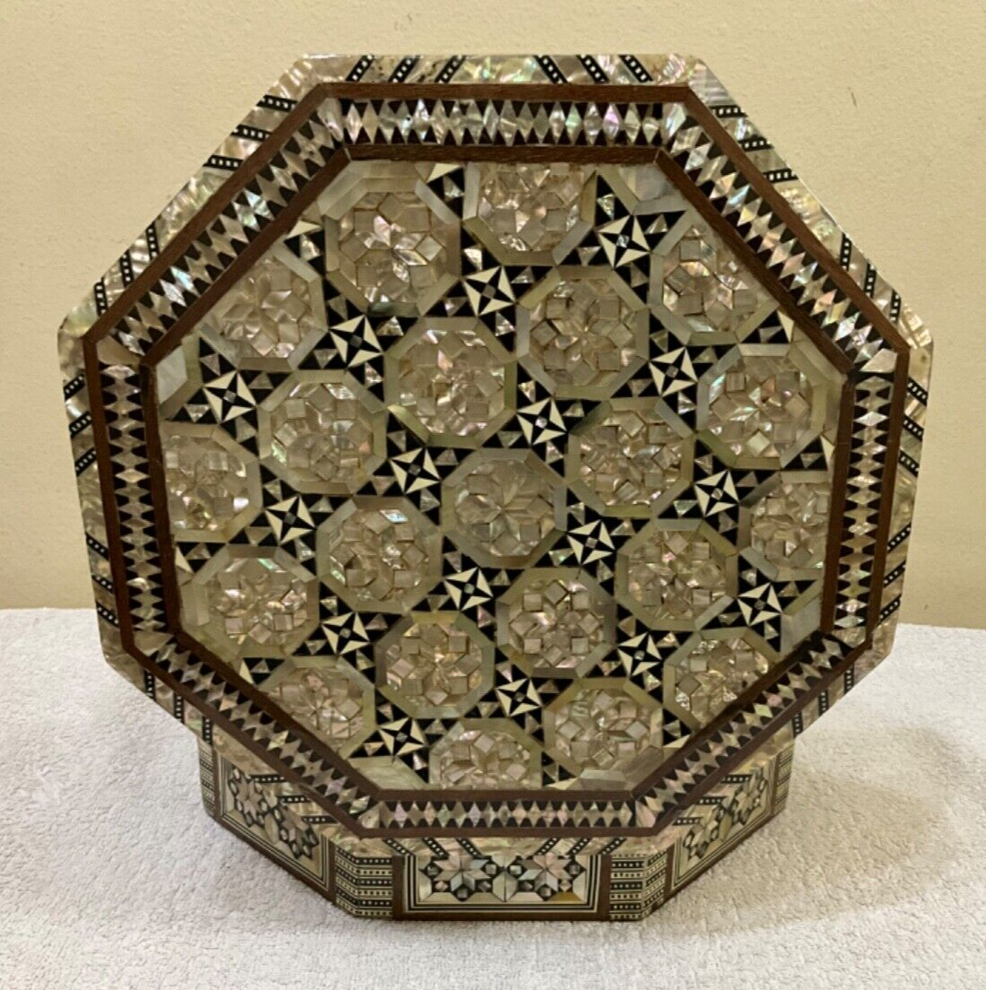 Handmade Wooden Jewelry Box Wood Trinket Storage Wood Box Mother of Pearl Inlay