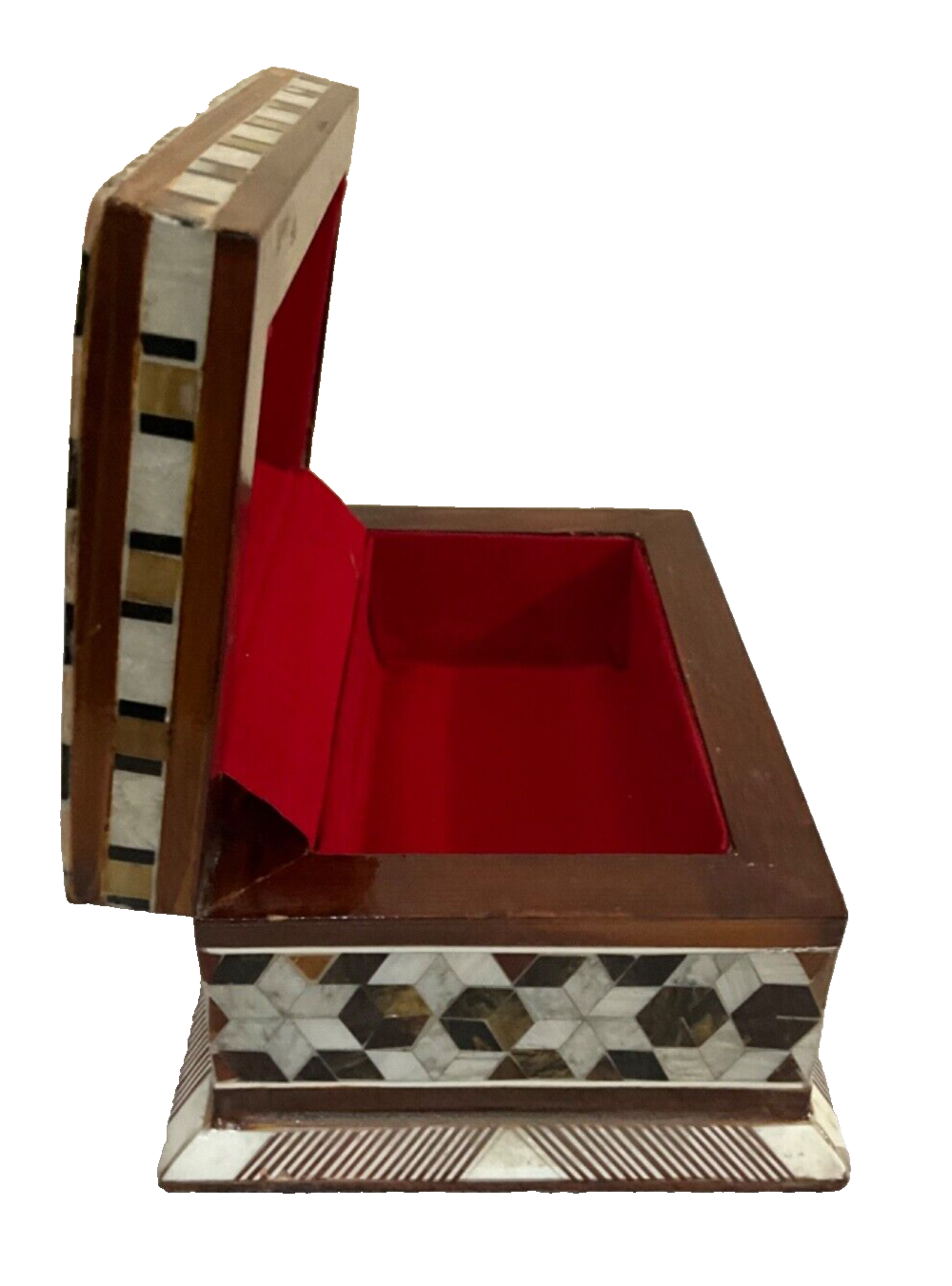 Handmade Wooden Jewelry Box Wood Trinket Storage Wood Box Mother of Pearl Inlay
