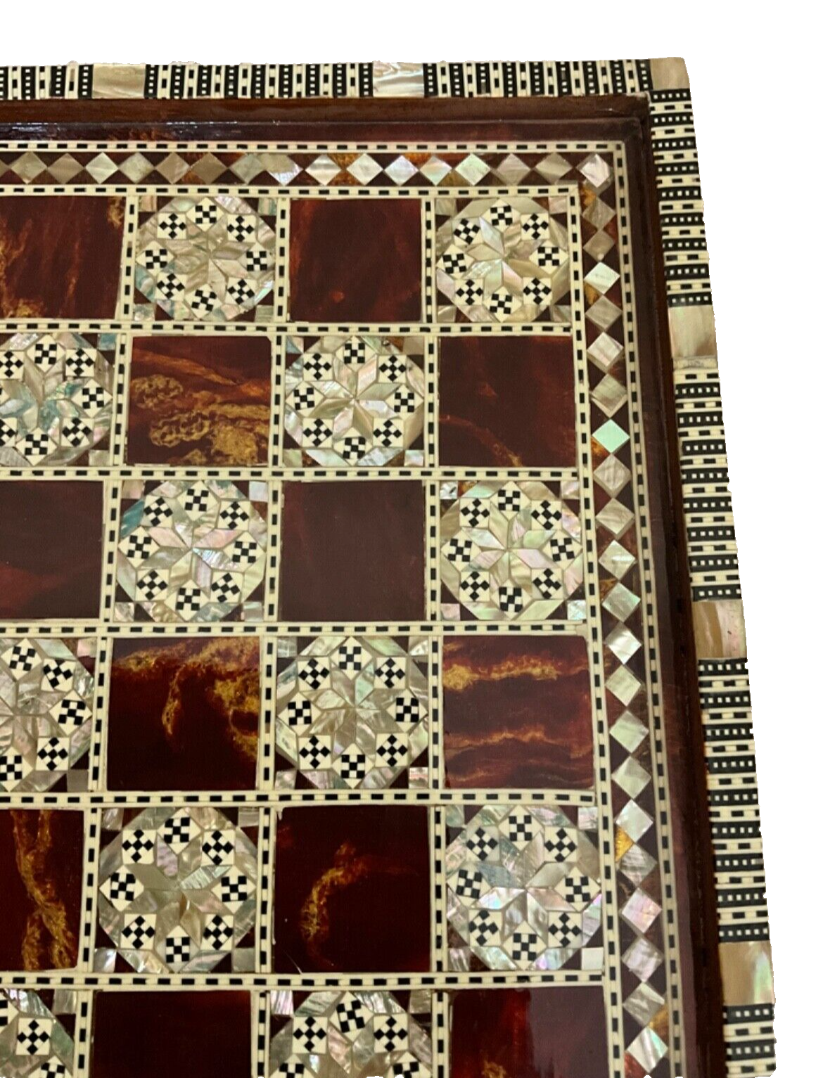 Handmade Wooden Chess Board, Wood Chess Board, Game Board, Mother of Pearl Inlay