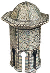 Handmade Wooden End Table Carving Wood Table Home Decor Mother of Pearl Inlay
