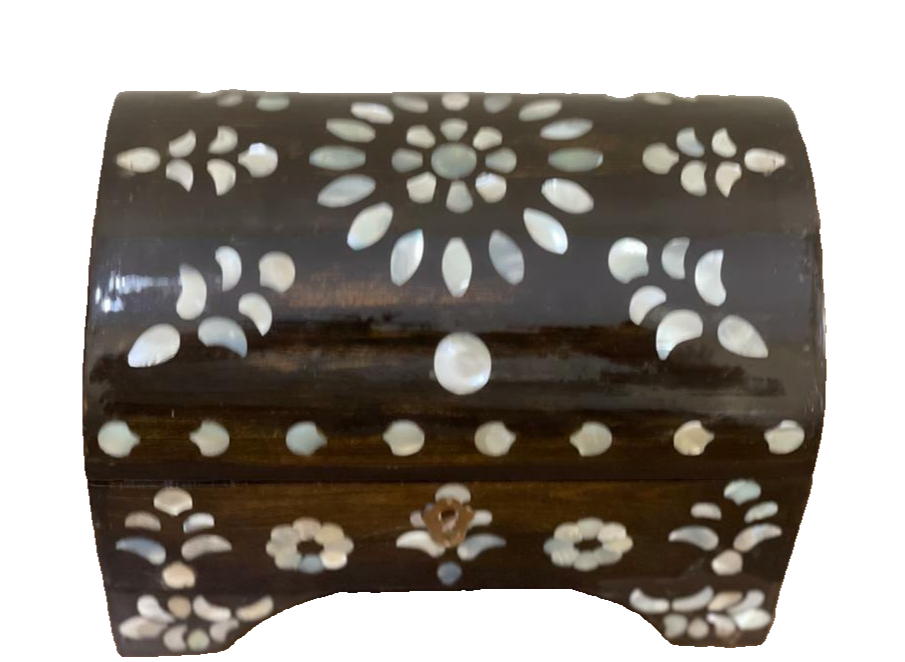 Handmade Wooden Jewelry Box Wood Trinket Storage Wood Box Mother of Pearl Inlay