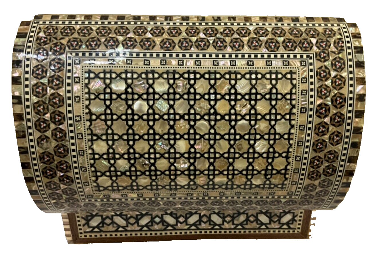 Handmade Wooden Jewelry Box Wood Trinket Storage Wood Box Mother of Pearl Inlay