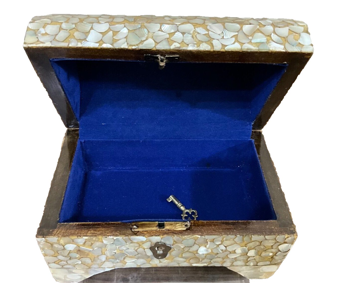 Handmade Wooden Jewelry Box Wood Trinket Storage Wood Box Mother of Pearl Inlay