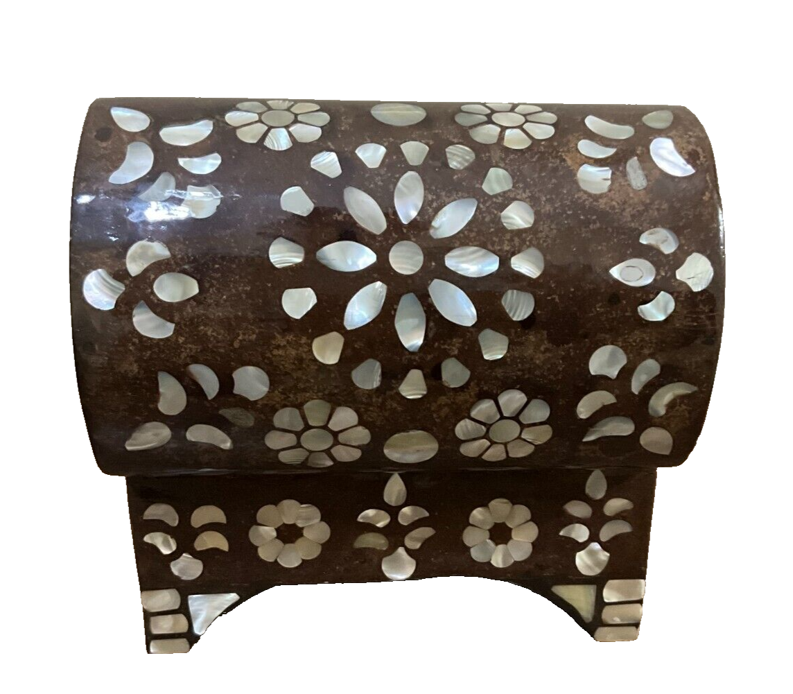 Handmade Wooden Jewelry Box Wood Trinket Storage Wood Box Mother of Pearl Inlay