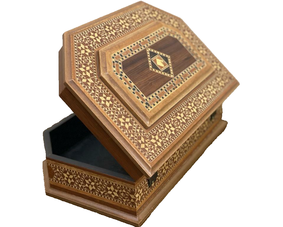 Handmade Wooden  Box Wood Jewelry Box Storage Wooden Box Marquetry Mosaic Inlay