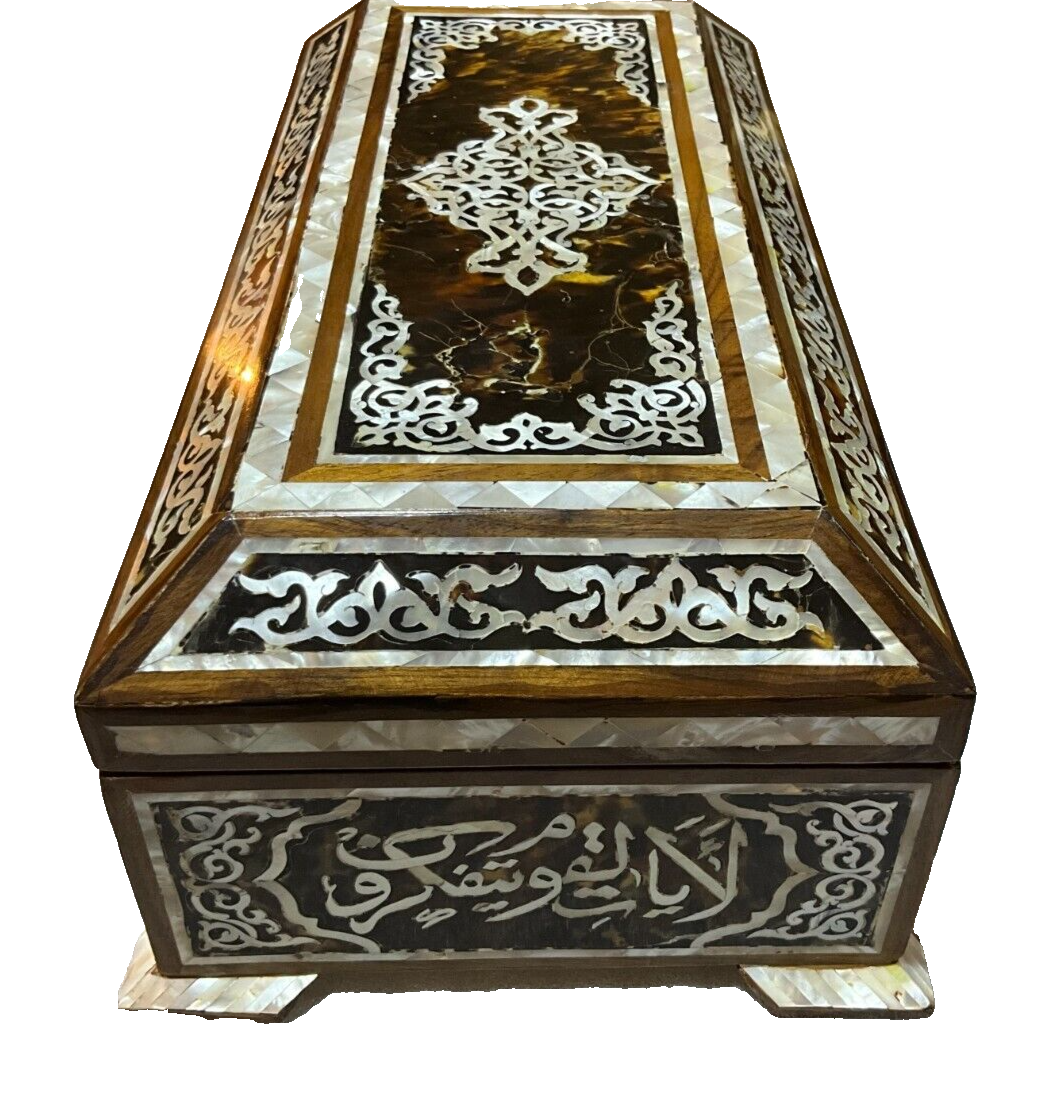 Handmade Wooden Jewelry Box Wood Trinket Storage Wood Box Mother of Pearl Inlay