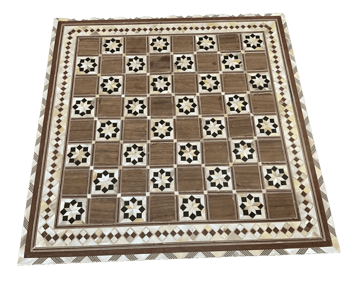 Handmade Mother of Pearl Chess Board – Egyptian Inlay Art - Laila Hand Made Gifts