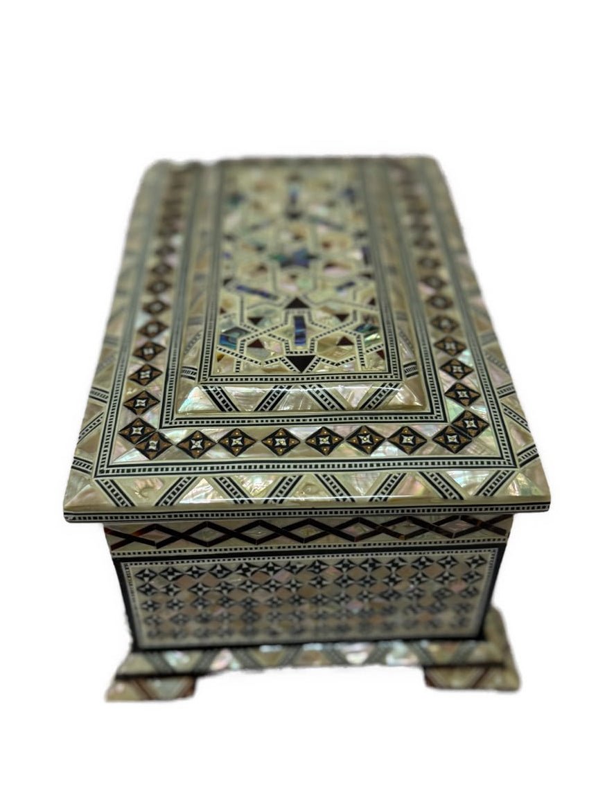 Handmade Mother of Pearl Jewelry Box – Egyptian Inlay Wood Decor - Laila Hand Made Gifts