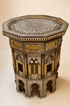 Handmade Wooden End Table Carving Wood Table Home Decor Mother of Pearl Inlay - Laila Hand Made Gifts
