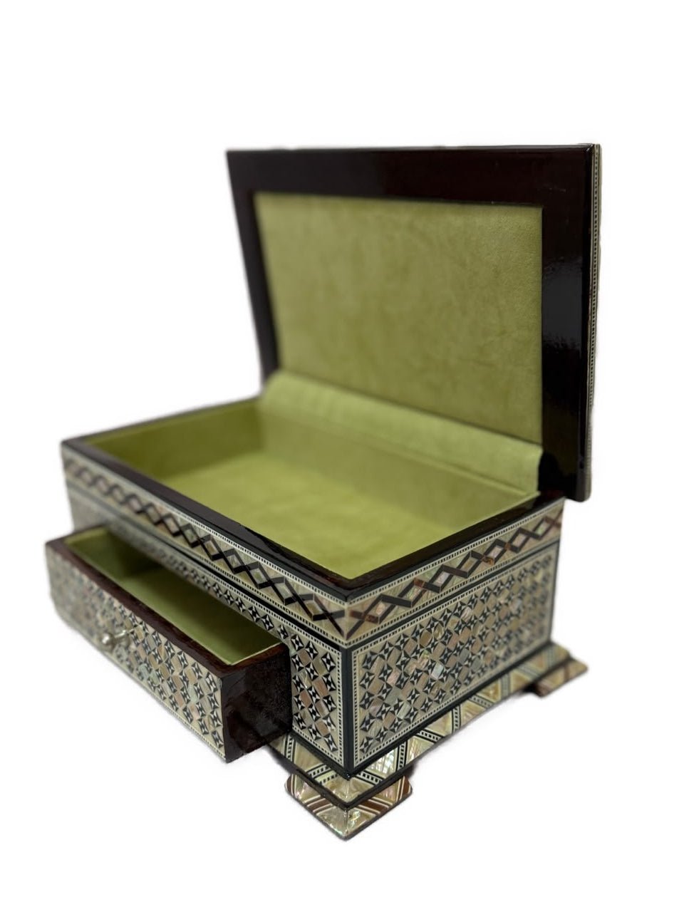 Handmade Mother of Pearl Jewelry Box – Egyptian Inlay Wood Decor - Laila Hand Made Gifts