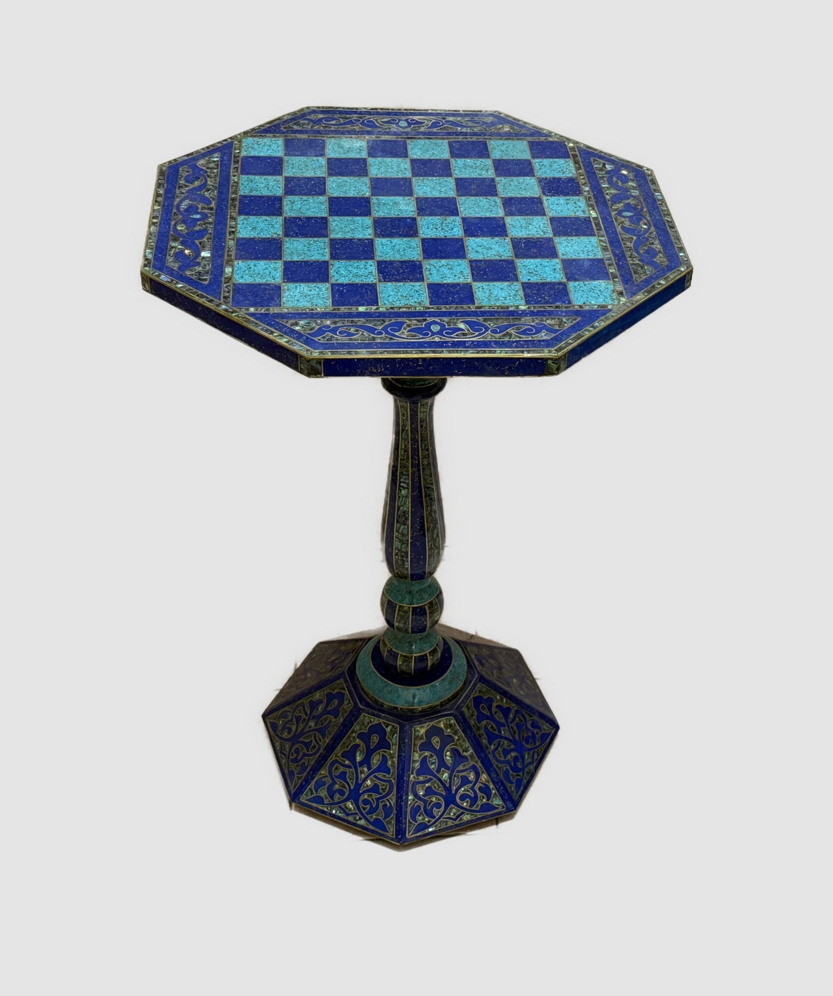 Luxury Handmade Wooden Chess Table with Mother of Pearl Inlay - Laila Hand Made Gifts