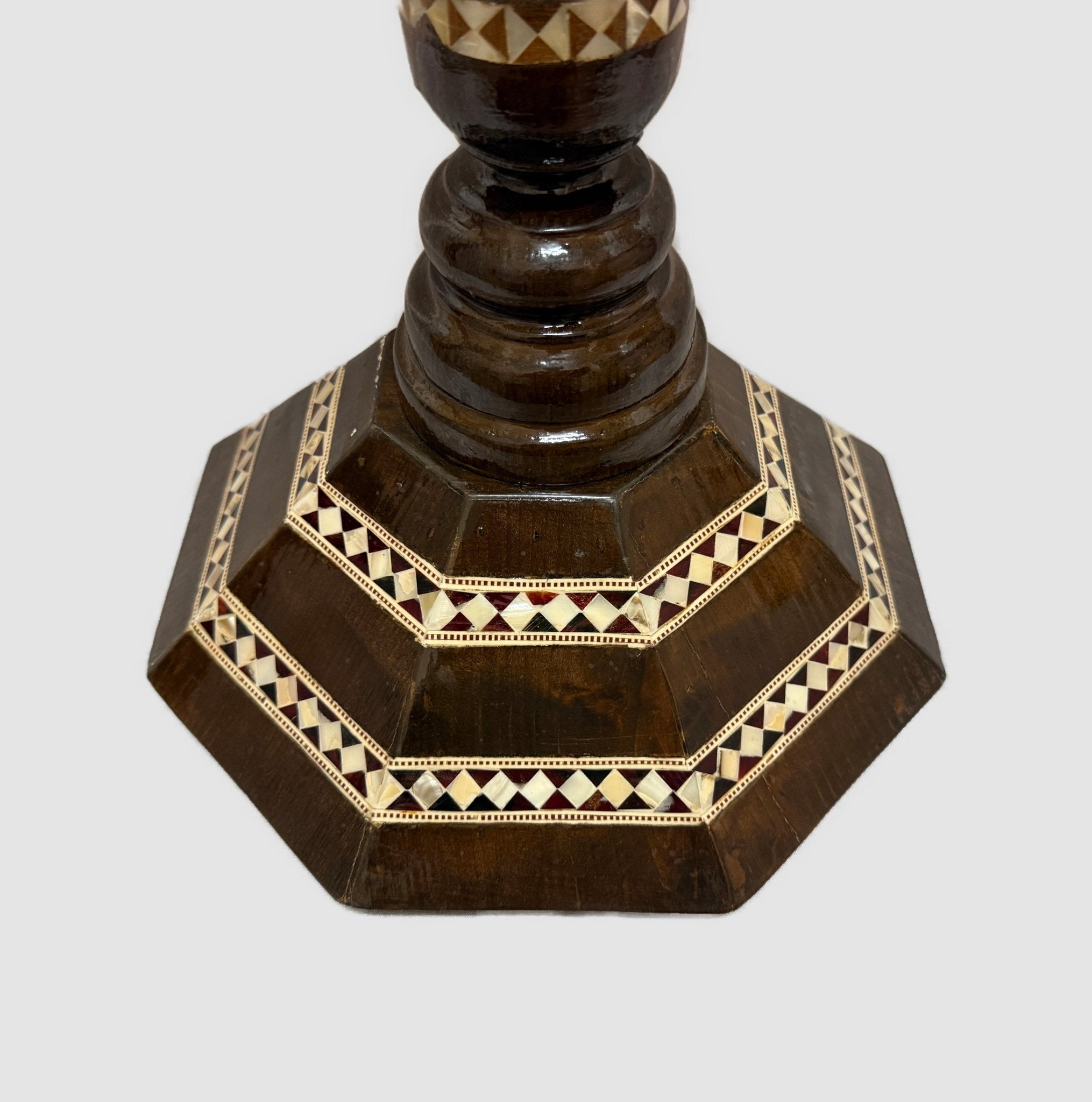 Handmade End Table Carving Wooden Table Home Decor Mother of Pearl Inlay - Laila Hand Made Gifts