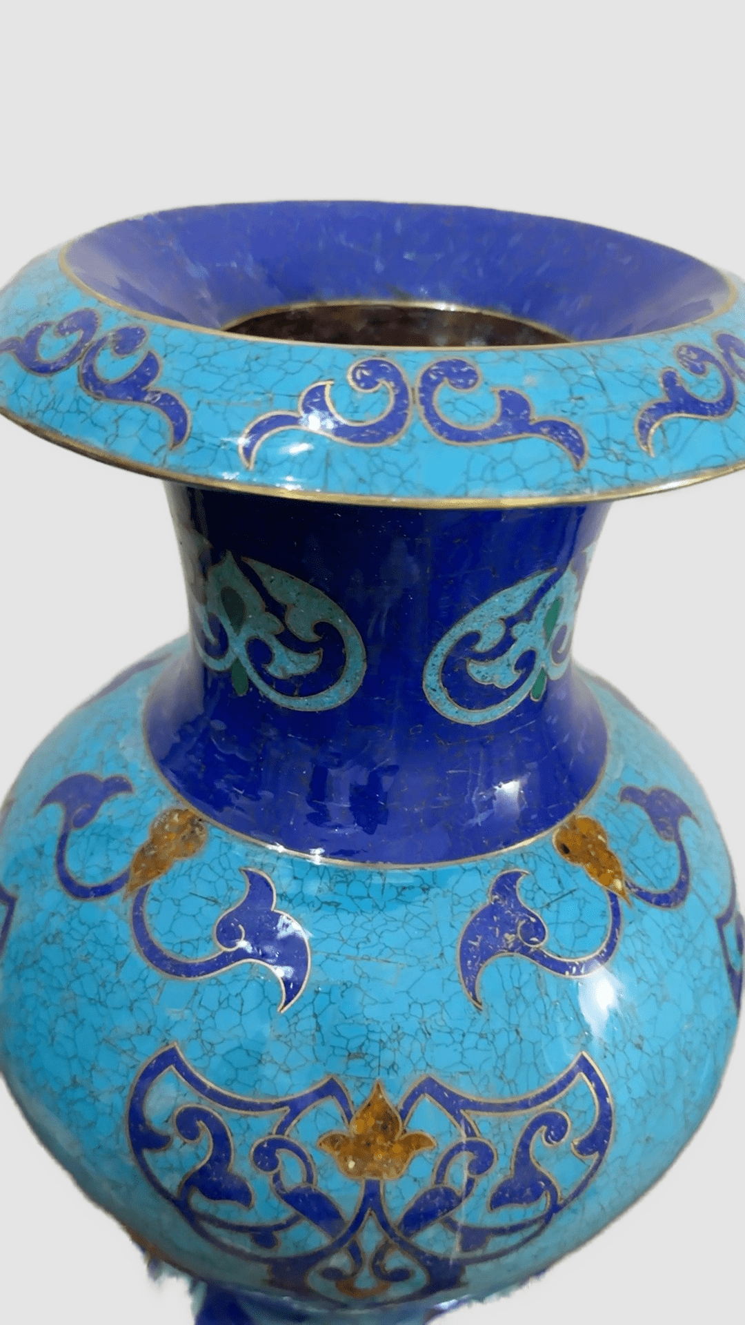 Handcrafted Lapis & Turquoise Vase with Arabic Calligraphy - Laila Hand Made Gifts