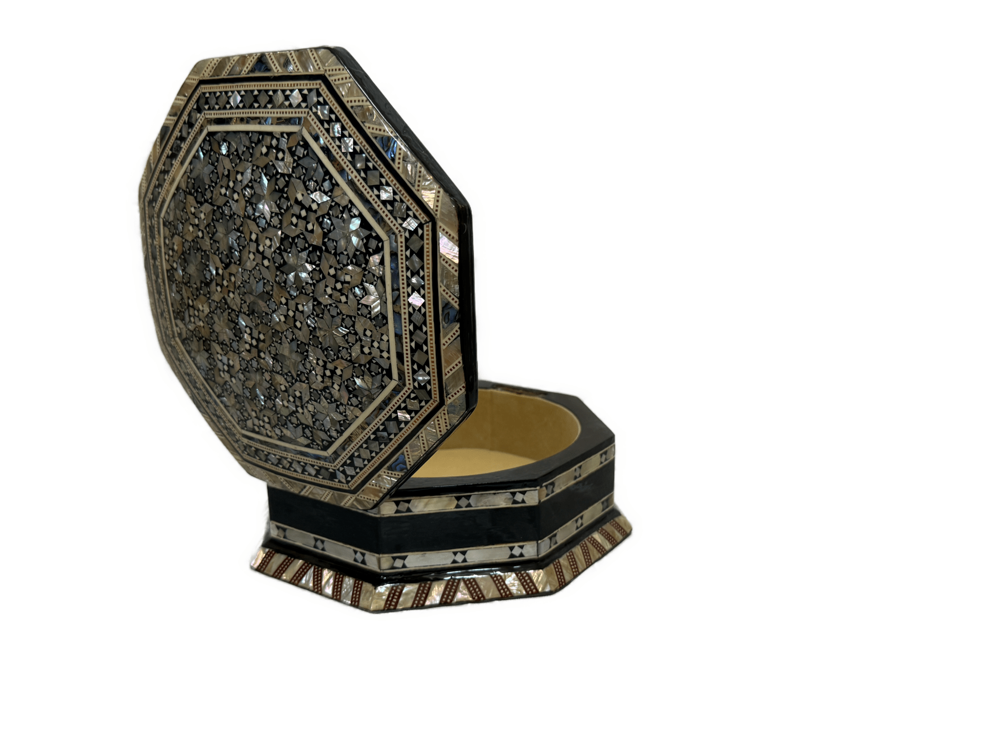Handmade Octagonal Mother of Pearl Wooden Jewelry Box 8 Inch - Laila Hand Made Gifts