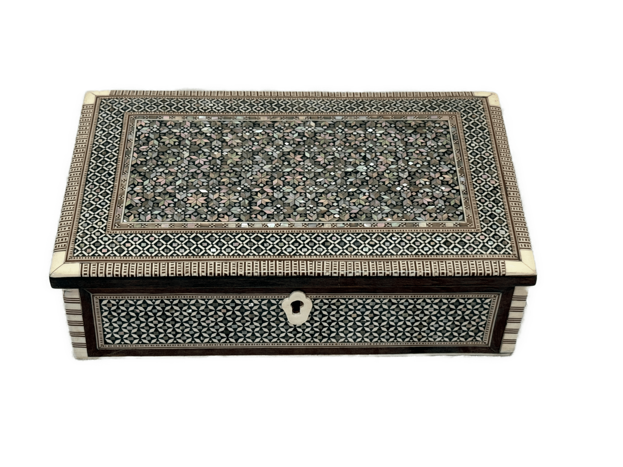Handmade Wooden Jewelry Box with Mother of Pearl Inlay – Egyptian Craft Storage Box - Laila Hand Made Gifts