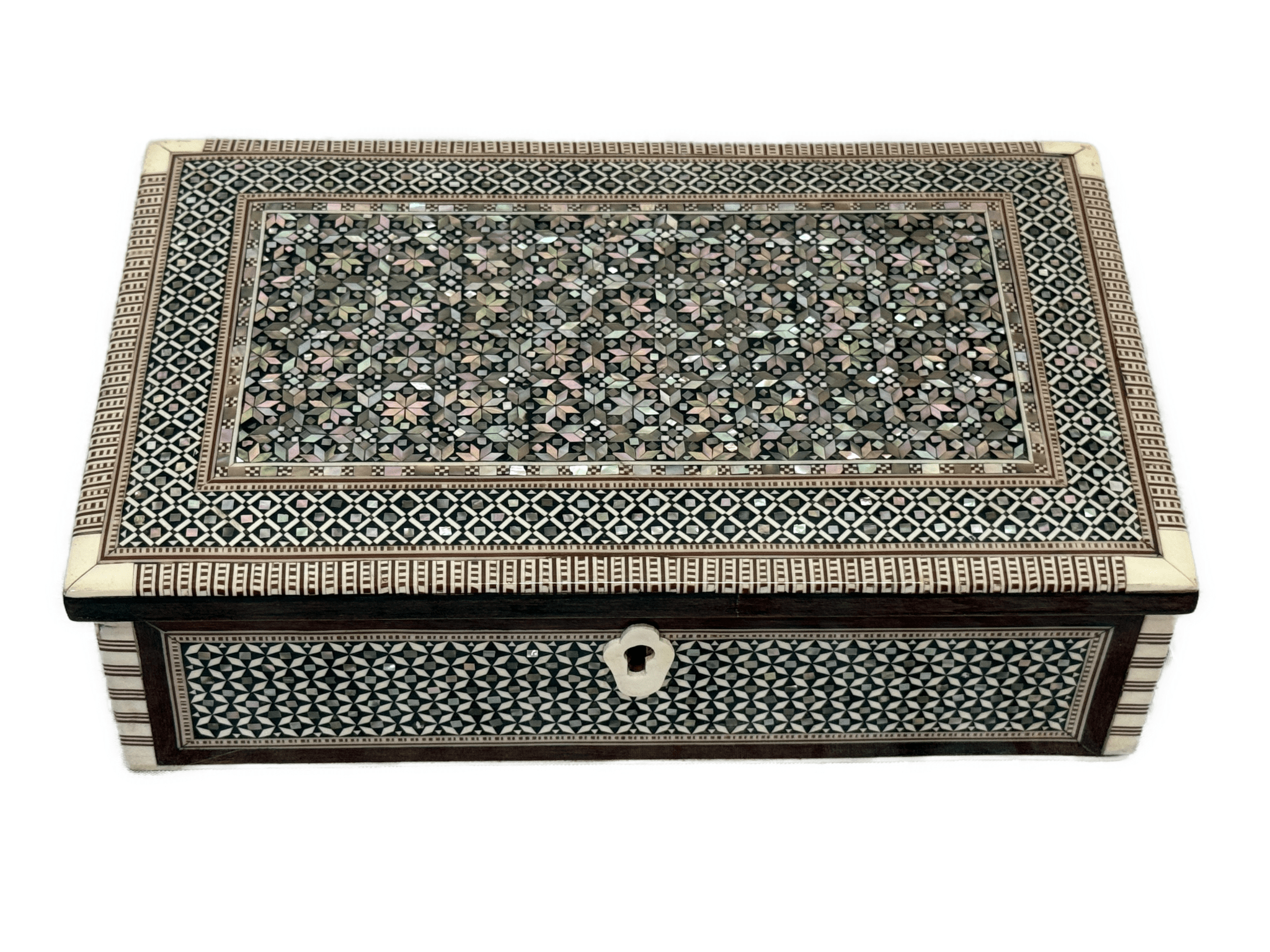 Handmade Wooden Jewelry Box with Mother of Pearl Inlay – Egyptian Craft Storage Box - Laila Hand Made Gifts