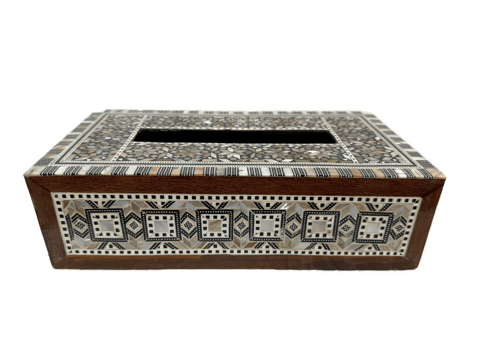 Handmade Mother of Pearl Inlaid Wooden Tissue Box Cover - Laila Hand Made Gifts